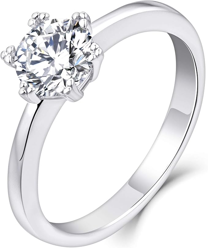 Anillo De Compromiso Solitario Stilla Platino - Joyería