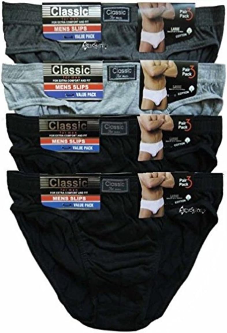 NEW MENS TEENS CLASSIC 6/12 PAIR MULTIPACK MIXED EVERYDAY 100% COTTON BRIEFS