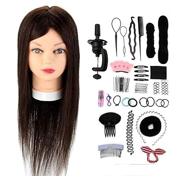 Amazon Com Tfmox Training Head 20 Hair Mannequin Head With