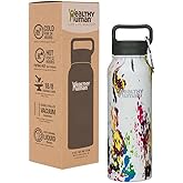 Healthy Human Stainless Steel Water Bottle, Double Walled Vacuum Insulated Tumblers, Travel Bottles with Leak Proof Lid for Adults, Picnic, Camping, Hiking, Outdoor, 16 oz (473 ml), Art Deco