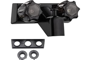 HANSENGROYI RV Shower Faucet, Dual-Handle Camper Shower Faucet, 4" RV Bathtub Faucet with Shower Diverter, RV Outdoor Shower for RV, Camper Van, Outside and Inside Bathroom Shower (Black)