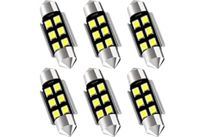 AUXLIGHT 6418 6411 DE3425 C5W DE3423 36MM 1.42”Festoon Canbus Error Free LED Interior Light Bulbs 6000K Xenon White, Super Bright 6SMD Chips for Dome Map Door Courtesy License Plate Lights (Pack of 6)