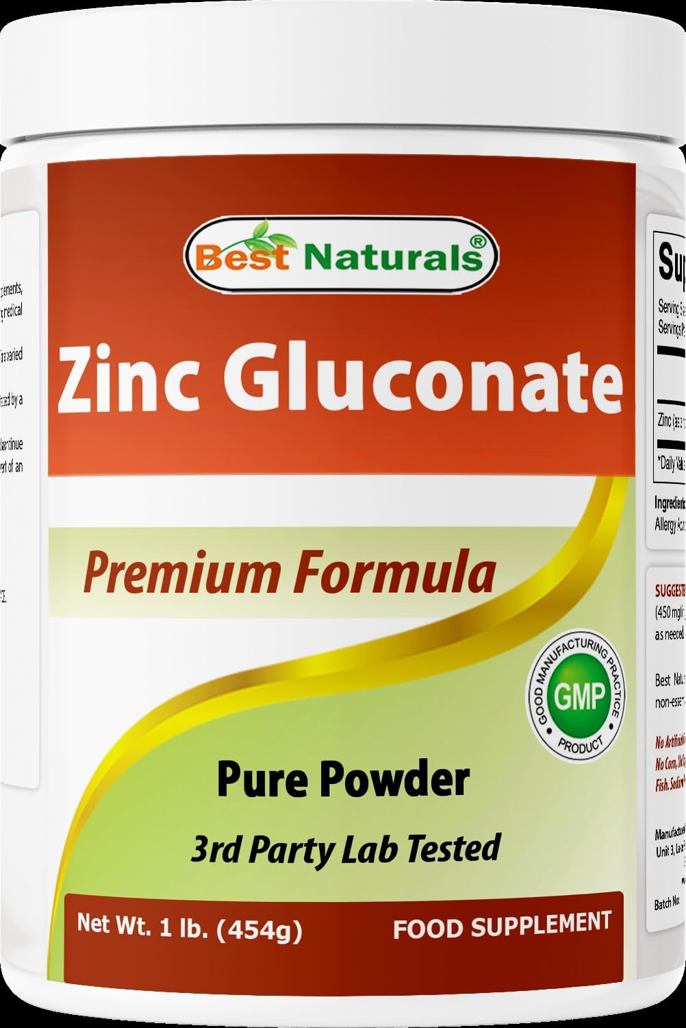 Best Naturals Zinc Gluconate Pure Powder 1 Pound