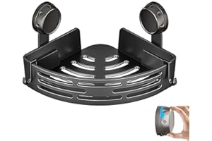 Triangle Suction Cup Shower Caddy, No-Drill Bathroom Organizer, Heavy Duty SuctionCup Corner Shower Shelf & Storage Rack with
