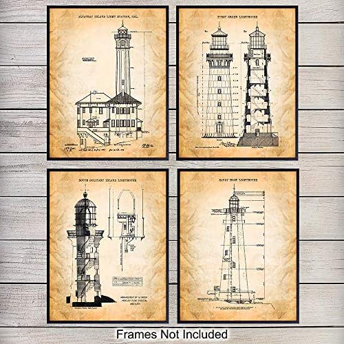 Historic Vintage Lighthouse Decor 8x10 Patent Print Wall