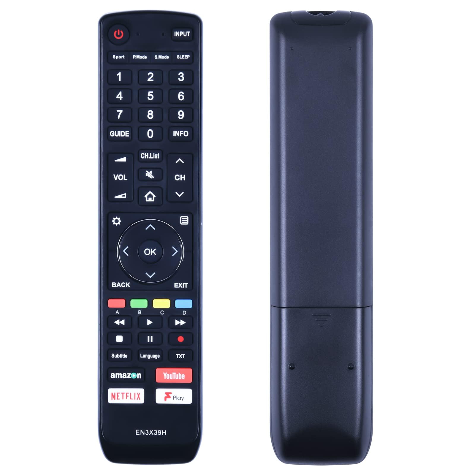 GOUYESHO EN3X39H Remote Control Suitable for Hisense Smart TV, Compatible With H50U7AUK H55U7AUK H65U7AUK H43A6550 H43A6500 5U7AUK 50U7AUK 65U7AUK