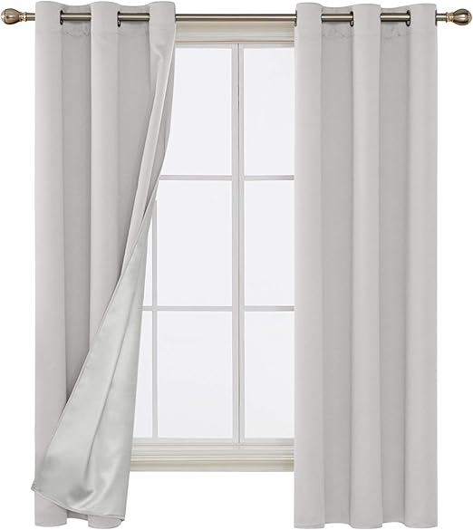 Amazon Com Deconovo Greyish White Blackout Curtains Grommet