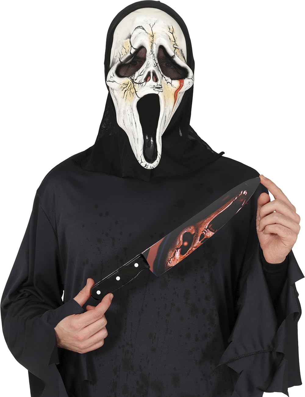 FIESTAS GUIRCA | Bloody Killer Knife (37 cm) - Toy Weapon for Killer Costume at Halloween and Horror Parties - Unisex Adult - Multicoloured