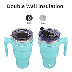 Konokyo 30 oz Tumbler with Handle and 2 Straw 2