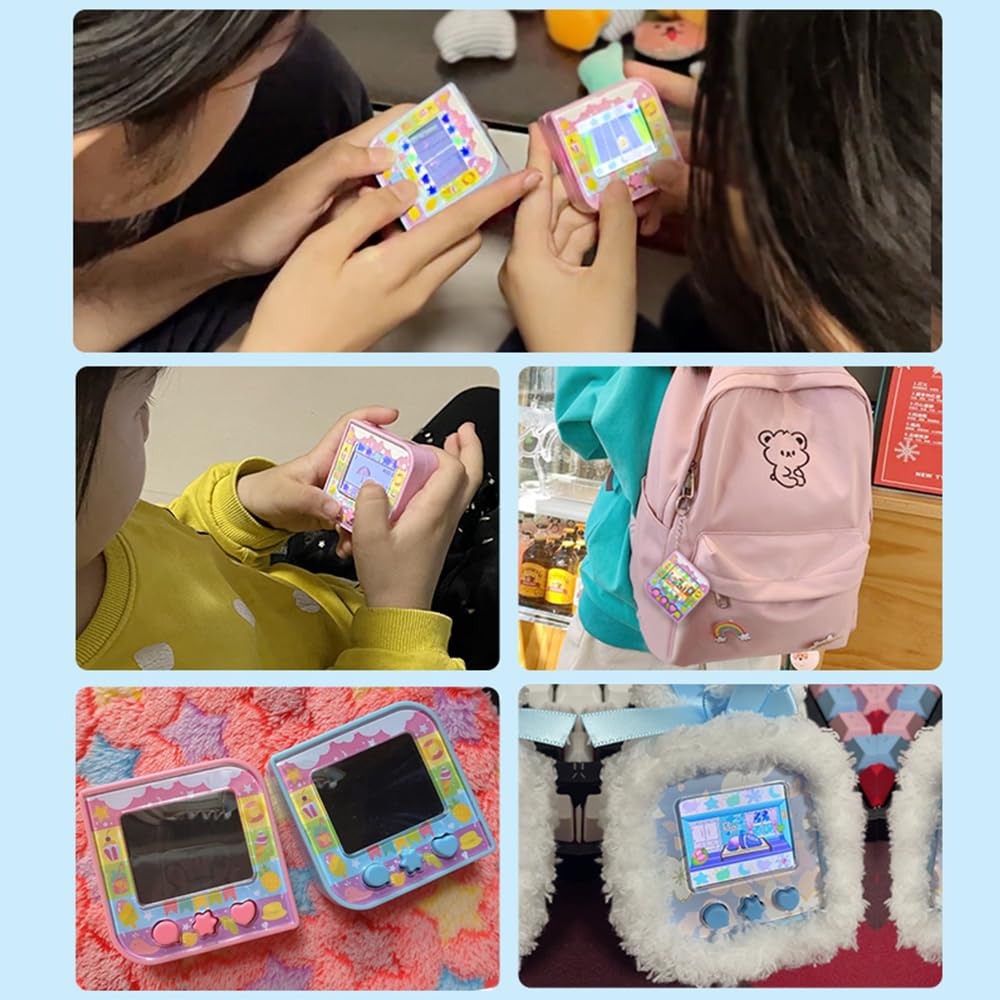 M1 Interactive Toy Virtual Electronic Pets Digital Pet Video Game Party Favors Color Screen Handheld Electronic Game Pink