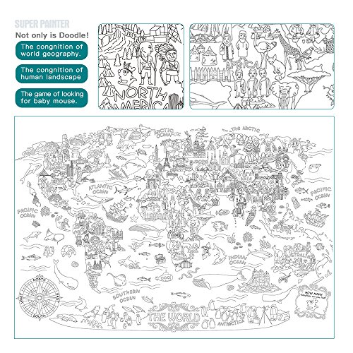 Jar Melo Super Painter Giant Coloring Poster The World Doodle Art For Children 45 3 X 31 5 Coloring For Kids Coloring For Adult Theme Scene Enjoy Drawing Fun New Adventuresinpornoland Com