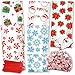150 Christmas Cellophane Treat Bags with twist ties Holiday Goodie Bags for Candy
