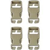 DYZD Plastic Buckle Repair Kit Quick Release Buckles No Sewing Required for Backpack Bag (4pcs Khaki,25 mm)
