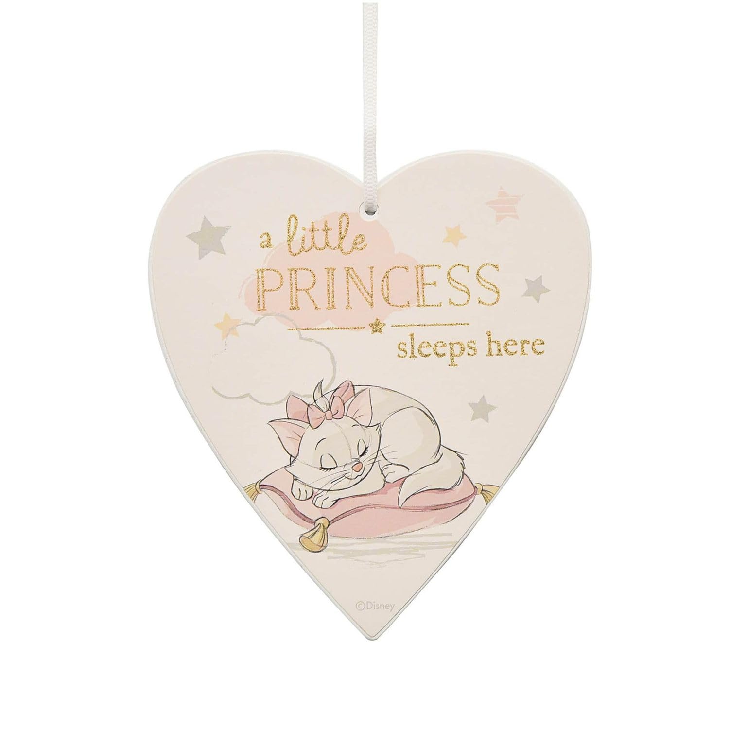 Disney Little Princess Sleeps Here Marie Aristocats Baby Girl Heart Plaque DI401