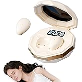 sunvito Sleep Earbuds for Side Sleepers, Mini Invisible Wireless Bluetooth 5.4 Micro Sleep Headphones, Hidden Earbuds with LED Screen for Small Ears Sleeping, Working, Exercise, Hiking - Beige