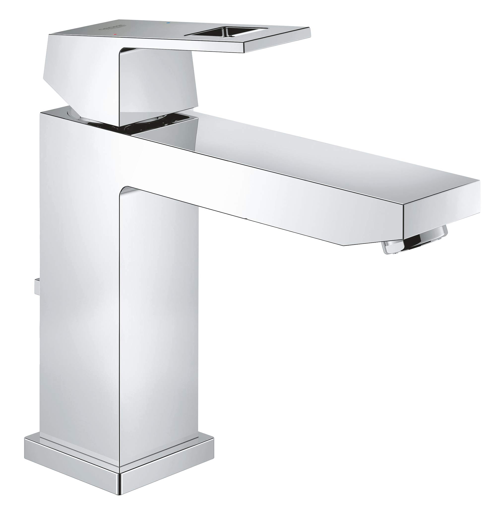 GROHE 23445000 Eurocube Bathroom Tap (Pop-Up Waste, Medium High Spout and Ecojoy)