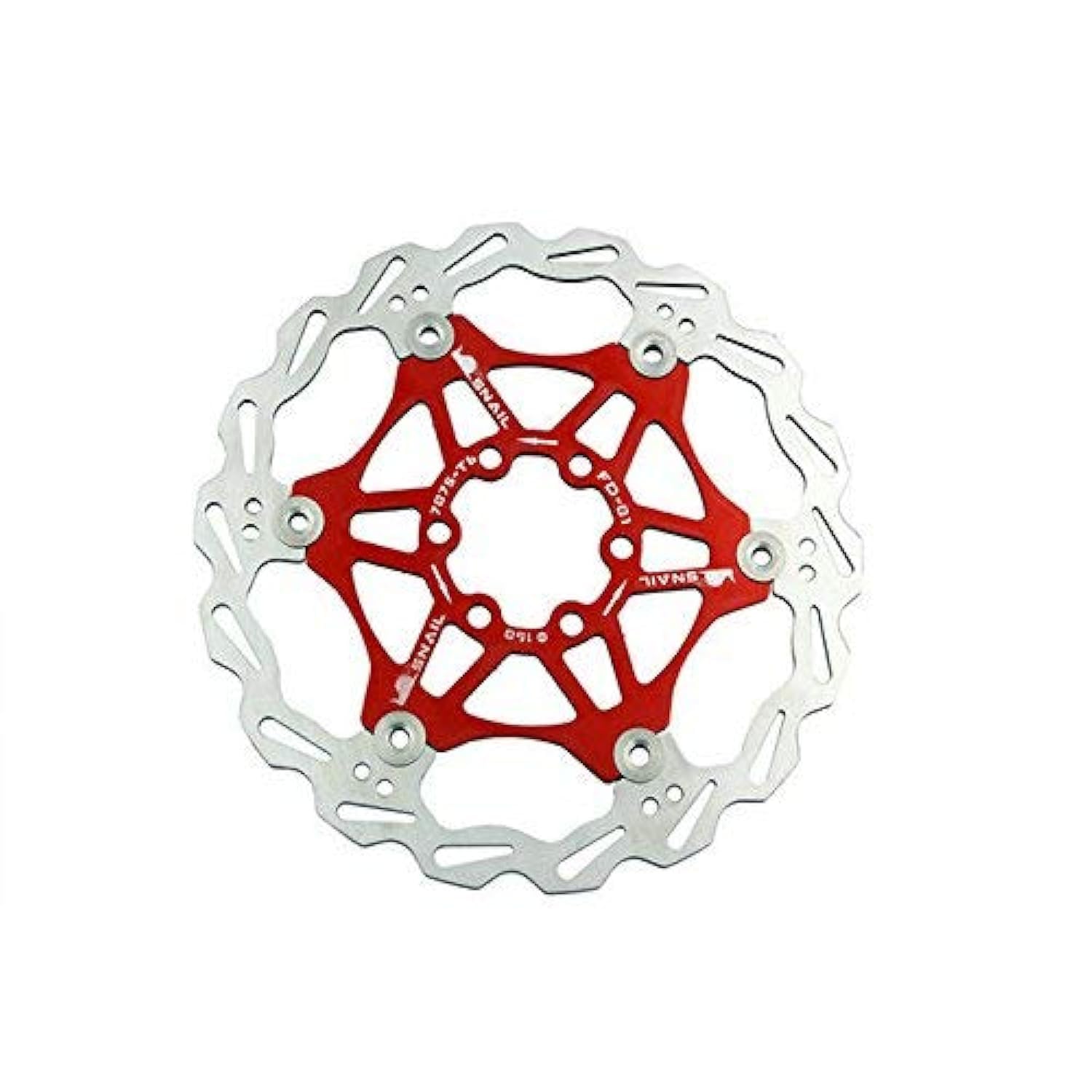 Bike Bicycle Disc Brake Rotor Floating MTB Rotors 180mm (Red)