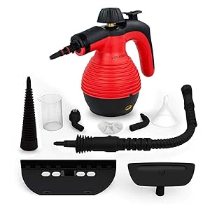 Comforday Multi-Purpose Steam Cleaner, High Pressure Chemical Free Steamer with 9-Piece Accessories, Perfect for Stain Removal, Carpet, Curtains, Car Seats,Floor,Window Cleaning(Upgrade) (Red)