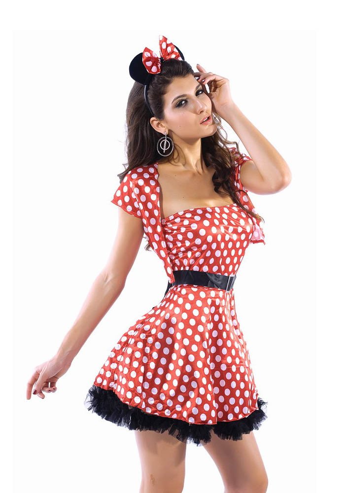 Halloween Mickey Mouse Costume Sexy Mini Skirt for Women
