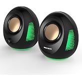BESTISAN Computer Speakers, 20W Peak Power Bluetooth 5.4, USB &amp; USB-C Powered PC Speakers with 9 RGB Light Modes, Gaming Desktop Speakers, Plug &amp; Play Stereo &amp; Enhanced Bass for Laptop Desktop Monitor