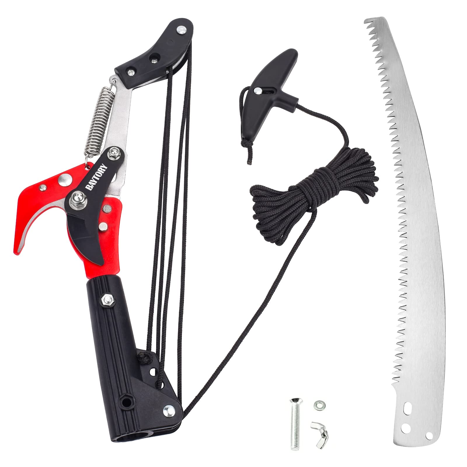 Photo 1 of BAYTORY Extendable Tree Pruner Saw Head Without Pole, High-Altitude Branches Trimmer Pruning Shears, Harvester Clipper for Plant Twig Vine, Labor-saving 4 Wheels Garden Trimming Tool