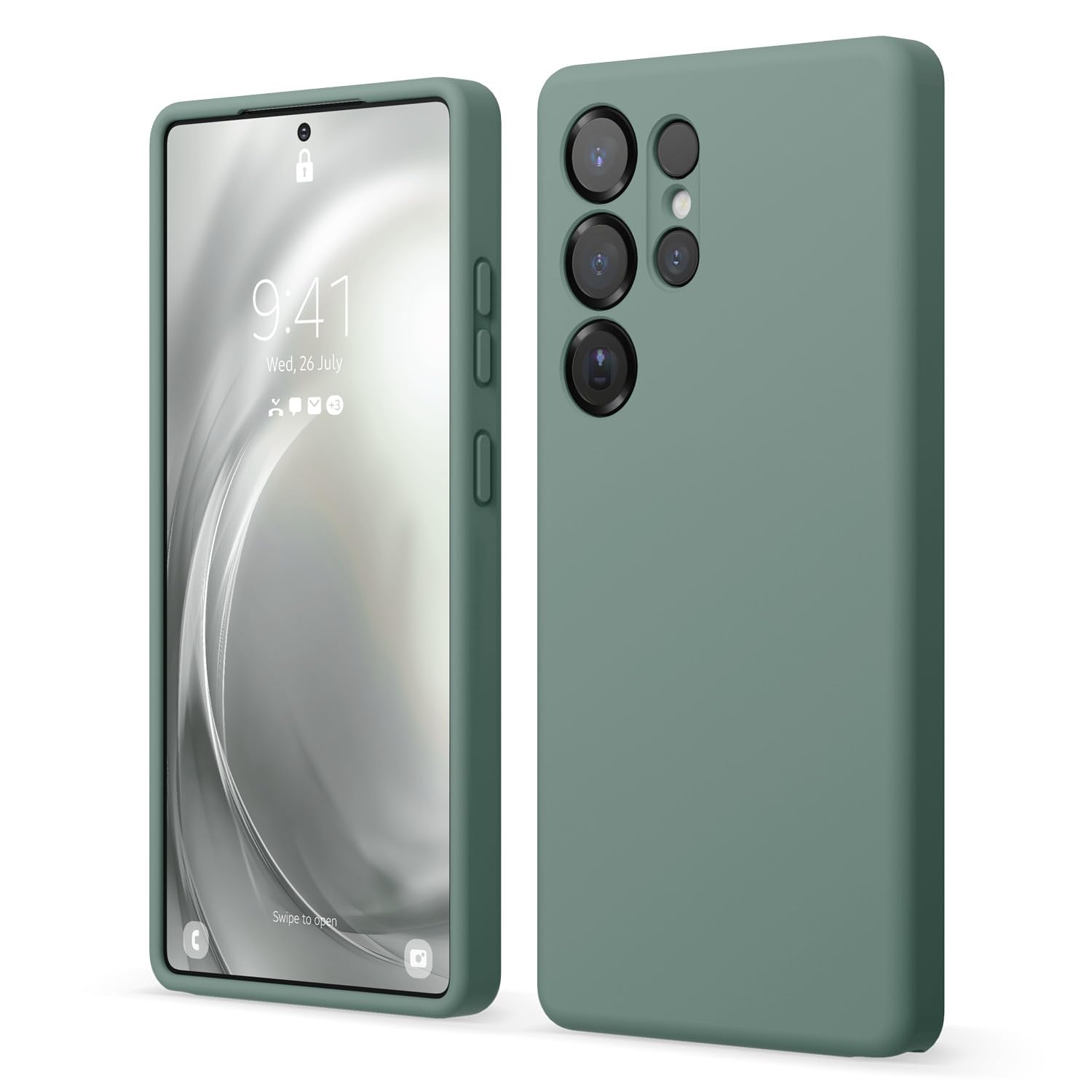 elago Compatible with Samsung Galaxy S25 Ultra Case, Liquid Silicone Case, Full Body Protective Cover, Shockproof, Slim Phone Case, Anti-Scratch Soft Microfiber Lining, 6.8 inch (Midnight Green)