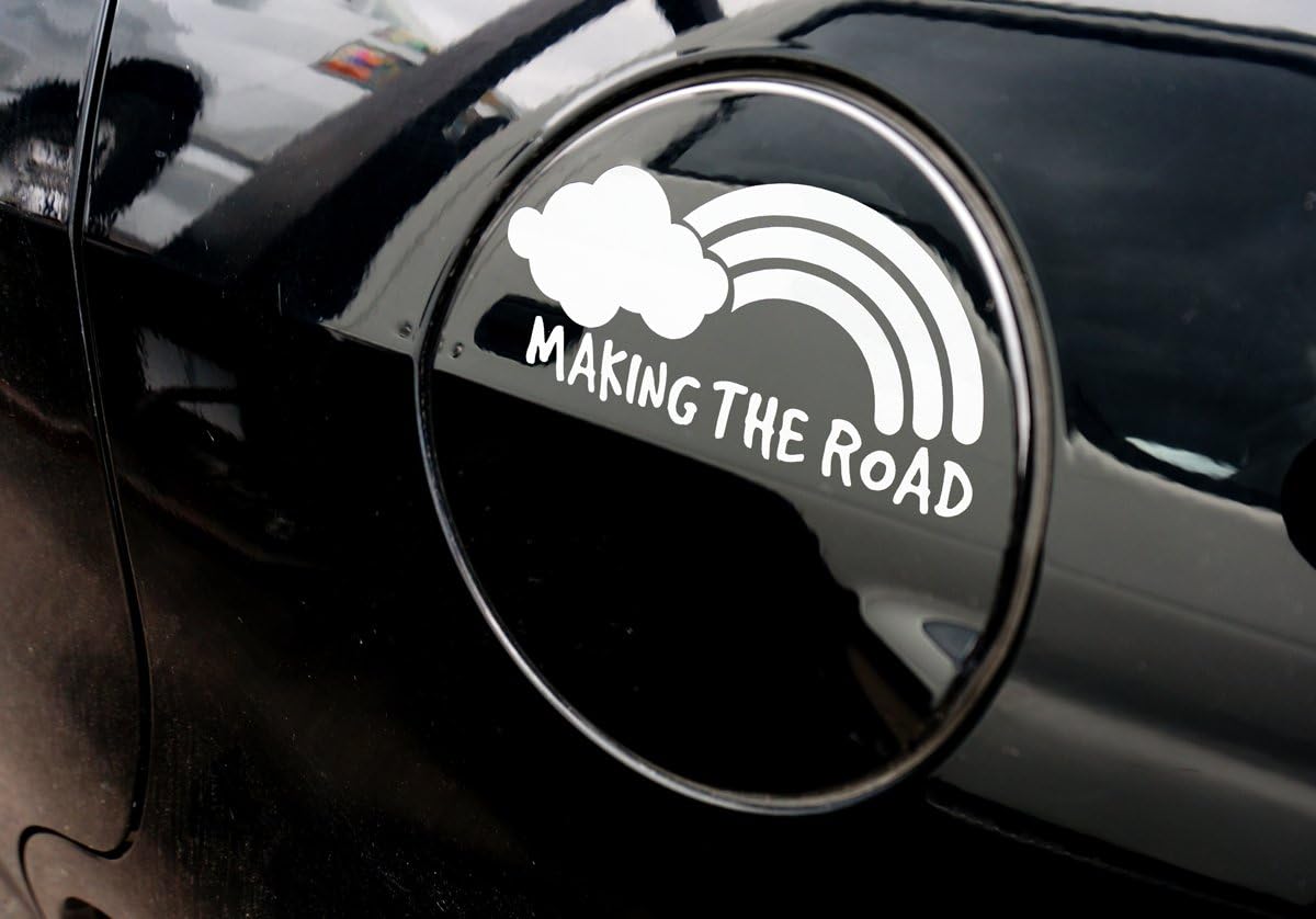Amazon 虹 Making The Road レインボー ステッカー 車ガラス 給油口 黒 P01 ステッカー デカール 車 バイク