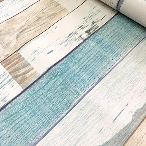 Simplelife4u Colorful Wood Grain Contact Paper Decorative Shelf