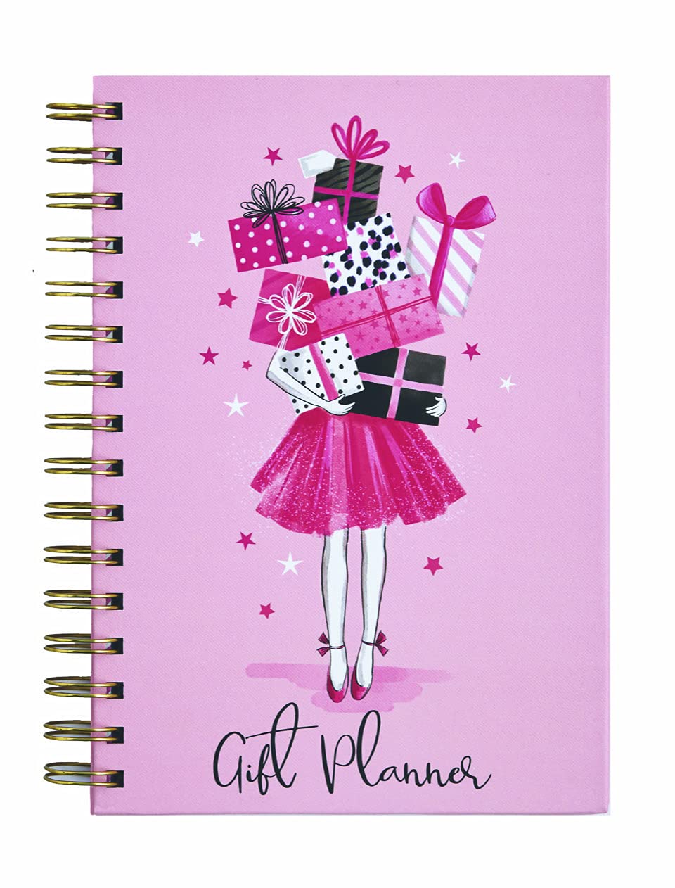 Christmas Gift Planner - Christmas Organiser - Shopping Lists, Bucket Lists, Party and Meal Planning - A5 Paper - Hardback with Ringbinder - Design by Violet XBV-102-GL