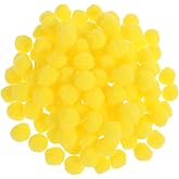 150 Pieces Yellow Pom Poms, 1 Inch Yellow Fuzzy Pompom Puff Balls, Small Craft Pom Poms for DIY Arts, Mother's Day Decorations, Home Decorations, Crafts Projects Creative Decoration