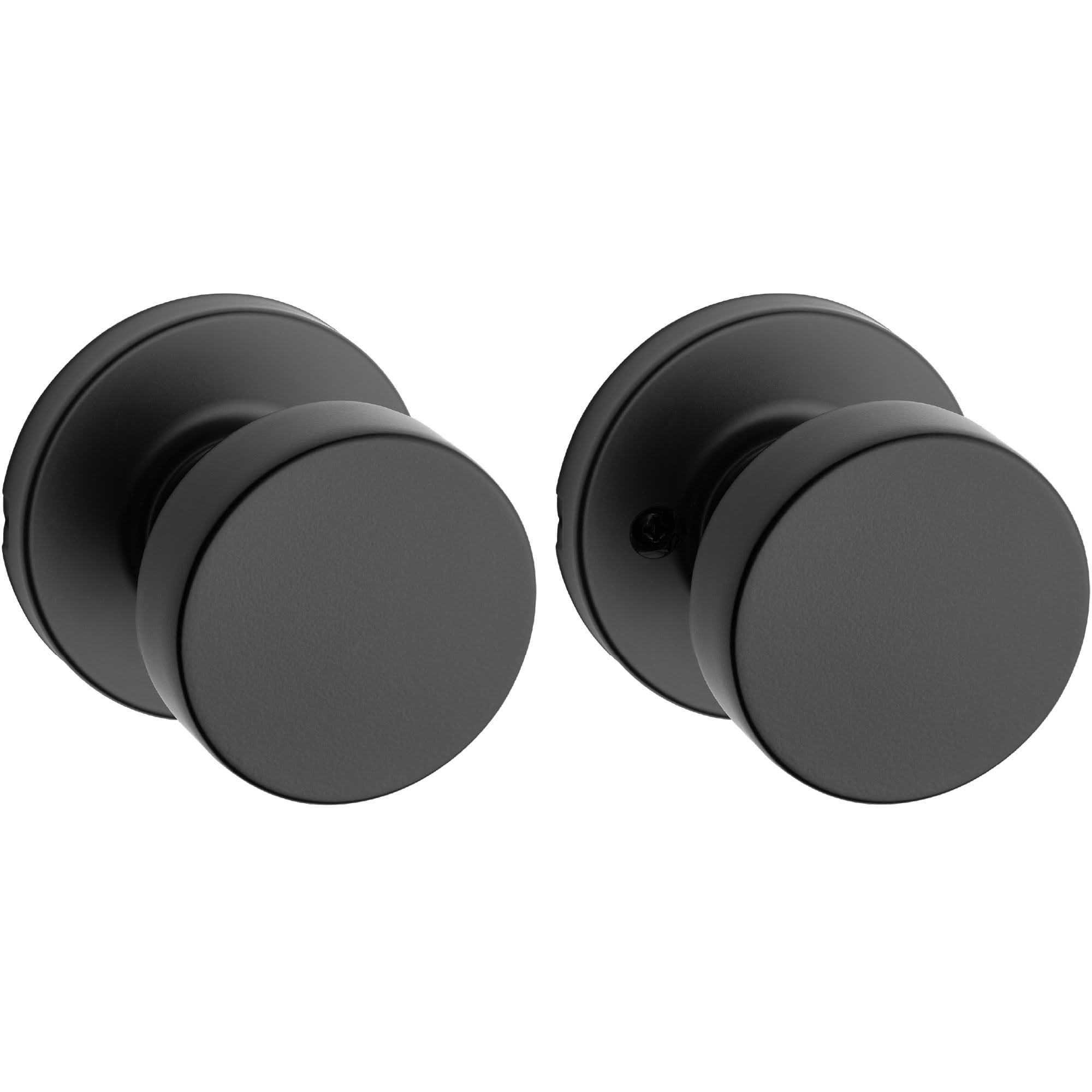 Kwikset 97200-892 Pismo Door Knob, Matte Black, Round Rose