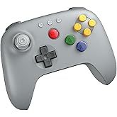 8BitDo 64 Bluetooth Controller for Analogue 3D, Switch, Switch 2, Windows, and Android (Grey)