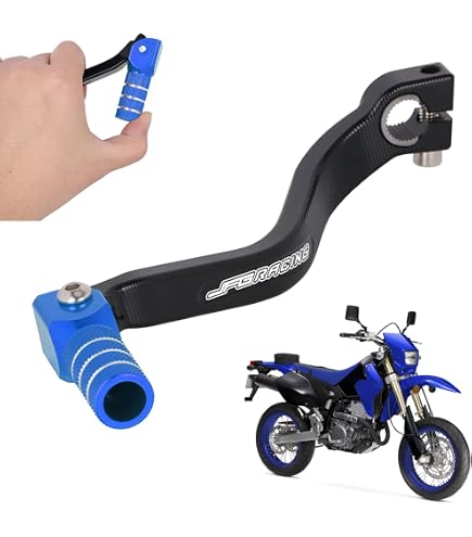 Tusk Folding Shift Lever For Suzuki DRZ400E DRZ400S DRZ400SM | Silver/Black Tip