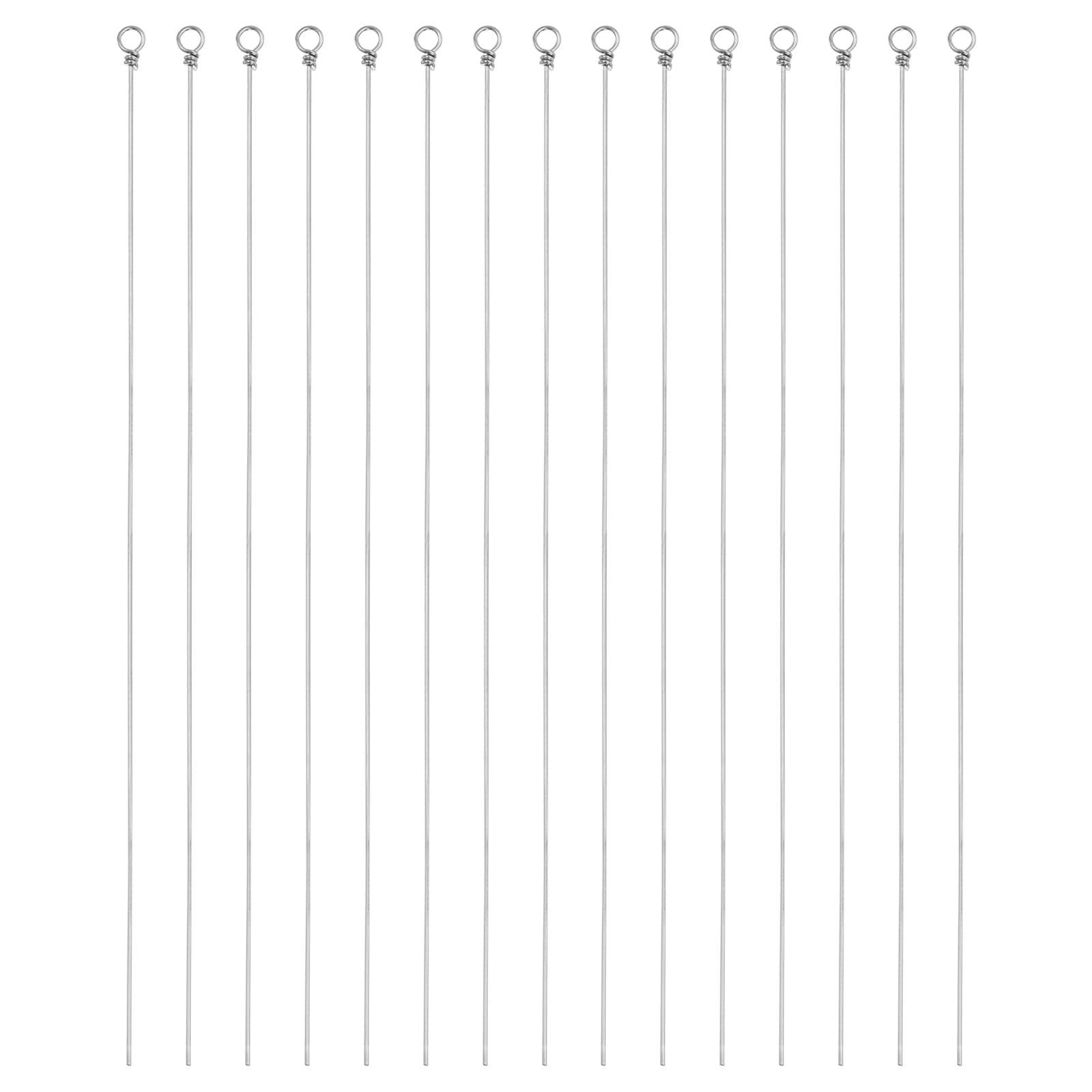 PATIKIL Fishing Looped Spinner Shaft 6.3", 100Pcs 0.8mm Stainless Steel Looped Wire Spinner Baits Fishing Lure Making Supplies Rigs for Bass Walleye Salmon Catfish