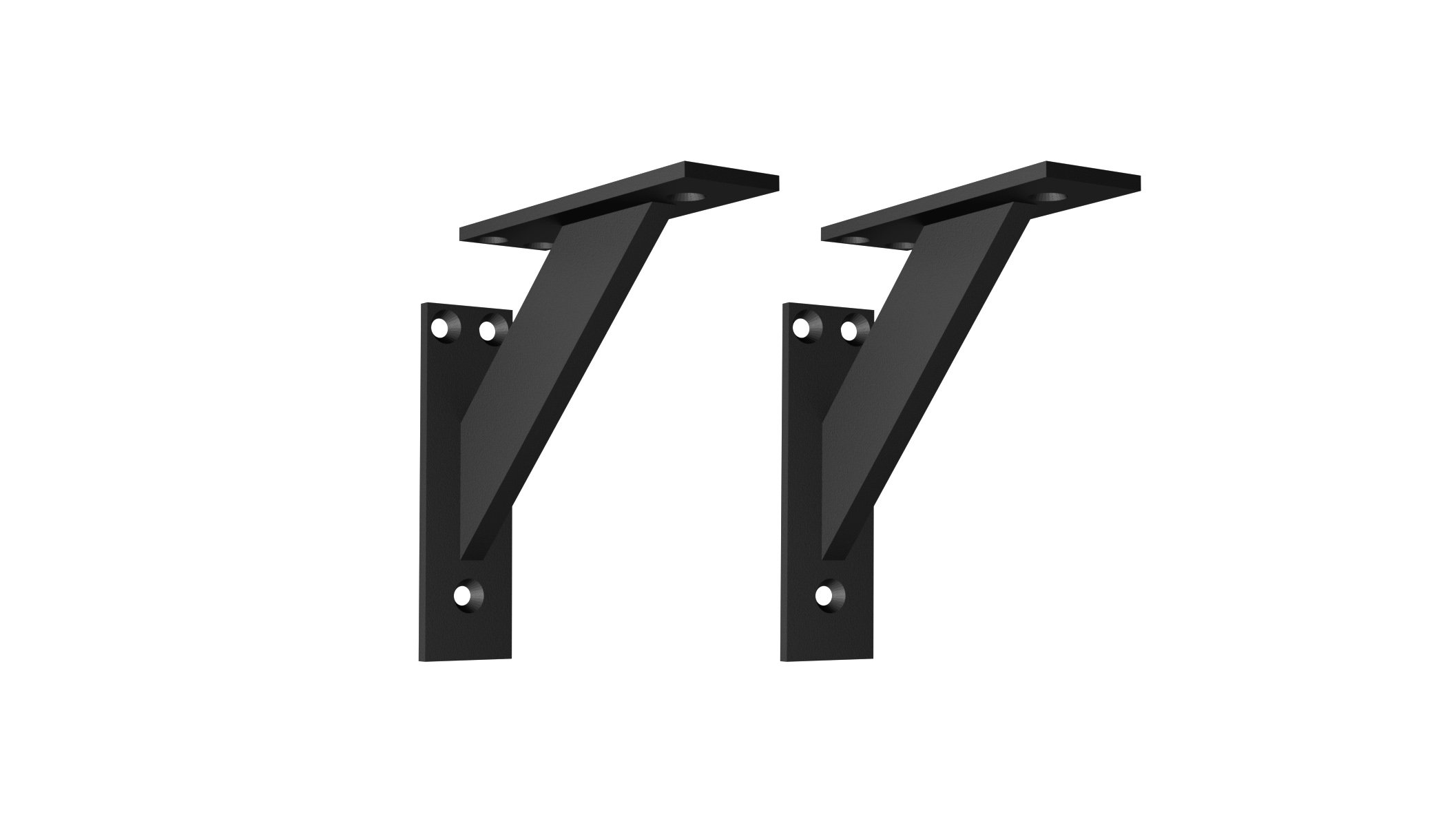EMT-DESIGN® Pair of MODERN! ALUMINUM! Shelf brackets support Decorative Corner Brace (120x120, Black)