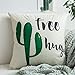 MIULEE Pack of 4 Summer Style Cactus Decor Throw Pillow Cover Green Plants Decorative Cotton Linen Burlap Square Outdoor Cushion Cover Pillow Case for Car Sofa Bed Couch 18 x 18 Inch