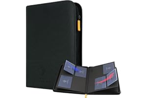 Card Guardian - 4 Pocket Card Binder for 160 Cards (Black) | Zipper Closure and Side Loaded Pockets | Compatible with Trading & Sports Cards including Magic the Gathering, Yugioh, Baseball Cards