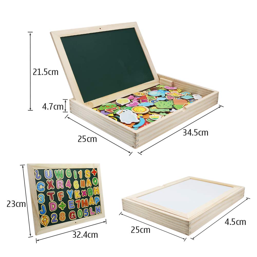 Puzzles Rompecabezas Magnéticos de Madera Dibujo Juguete Educativo Doble Cara El mejor regalo para Niños Niña 3 4 5