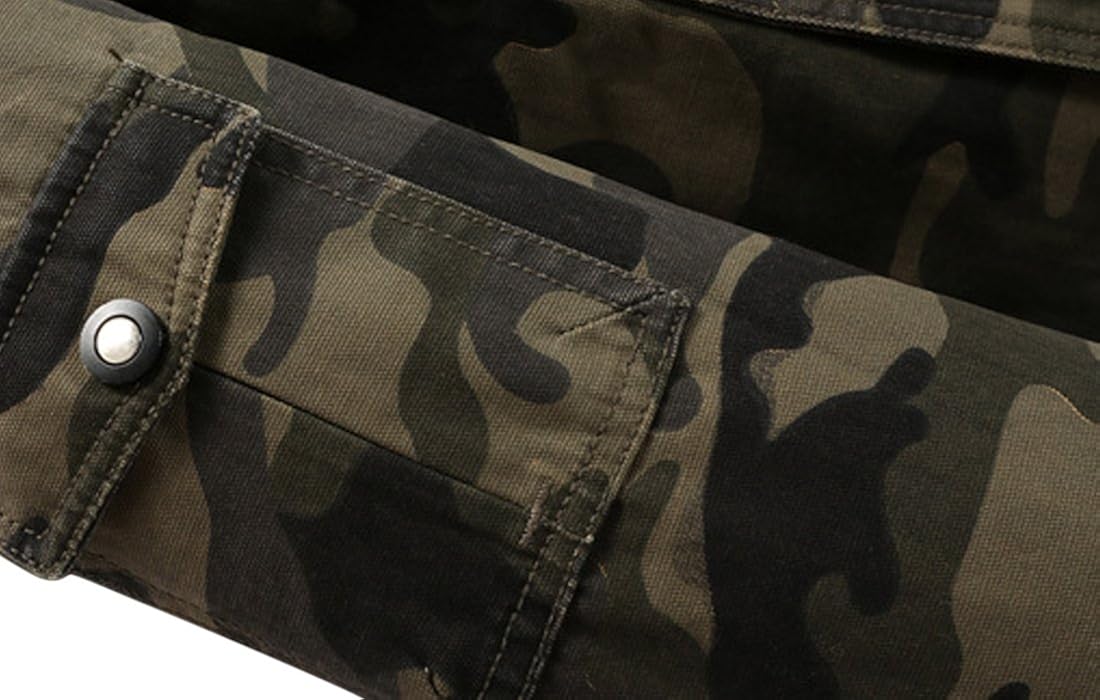Springrain Men's Casual Slim Stand Collar Tooling Camouflage Cotton Jackets at  Men’s Clothing store