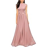 Miusol Women's Formal Sleeveless Floral Lace Bridesmaid Party Maxi Dress