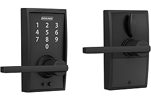 Schlage FE695 CEN 622 LAT Touch Century Lock with Latitude Lever, Electronic Keyless Entry Lock, Matte Black