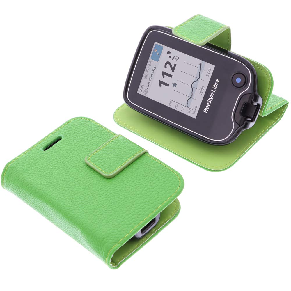 foto-kontor Bag compatible with Abbott Freestyle Libre 1 Book Style green case protection cover book