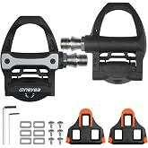 GINEYEA SPD-SL Compatible Road Bike Pedals, Carbon Fiber, Titanium Axle | Carbon fiber road pedals with titanium axle, DU bushing and bearing, 52mm Q-Factor, adjustable tension, and cleats included.