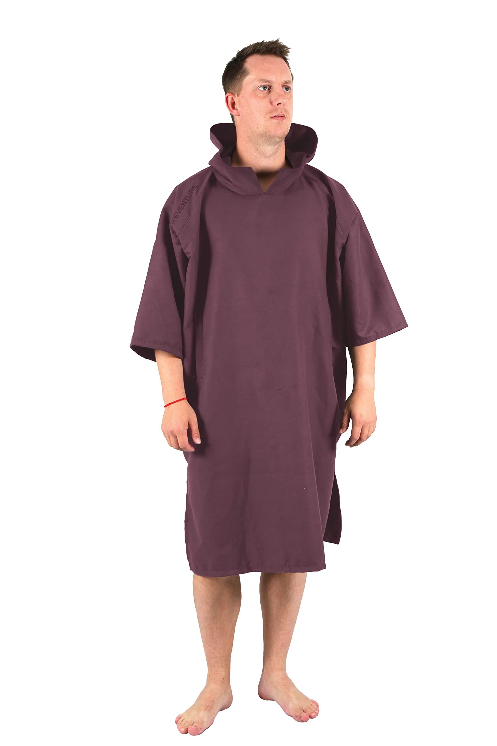 Lifeventure Compact Changing Robe | Lightweight, Stretchy Microfibre Poncho with Hood for Surfing, Swimming, Camping
