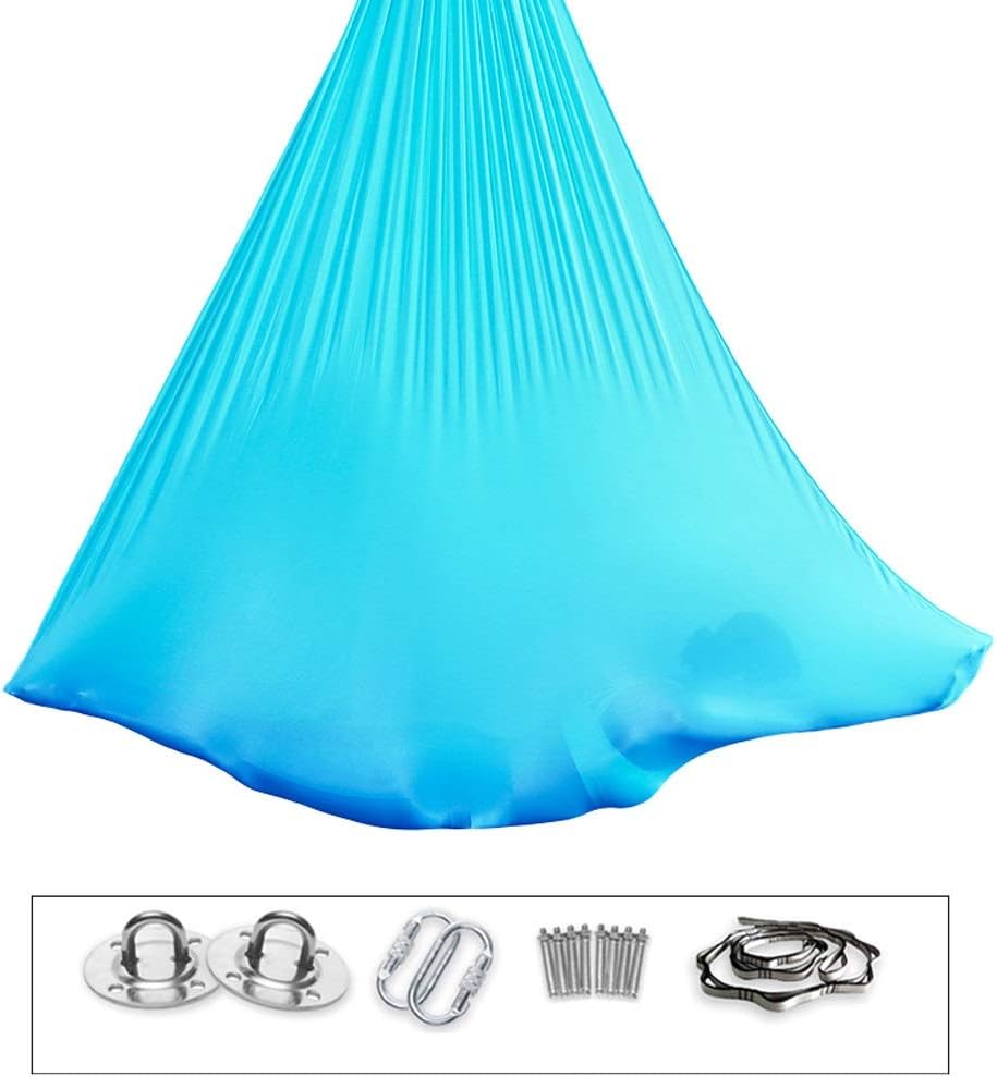 XDTCHEN Aerial Yoga Hammock,Yoga Pilates Premium Aerial Silks Equipment Aerial Yoga Cloth Hammock Set Elastic Deluxe Aerial Kit Antigravity Yoga Swing with Carabiner Daisy Chain Accessories