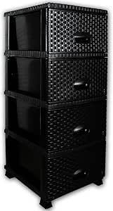 Ratán – Cómoda (ratán Muebles – Cesta – Cómoda – Estante de plástico