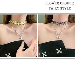 PINCHUAN 8PCS Flower Choker Necklace for Women Lace