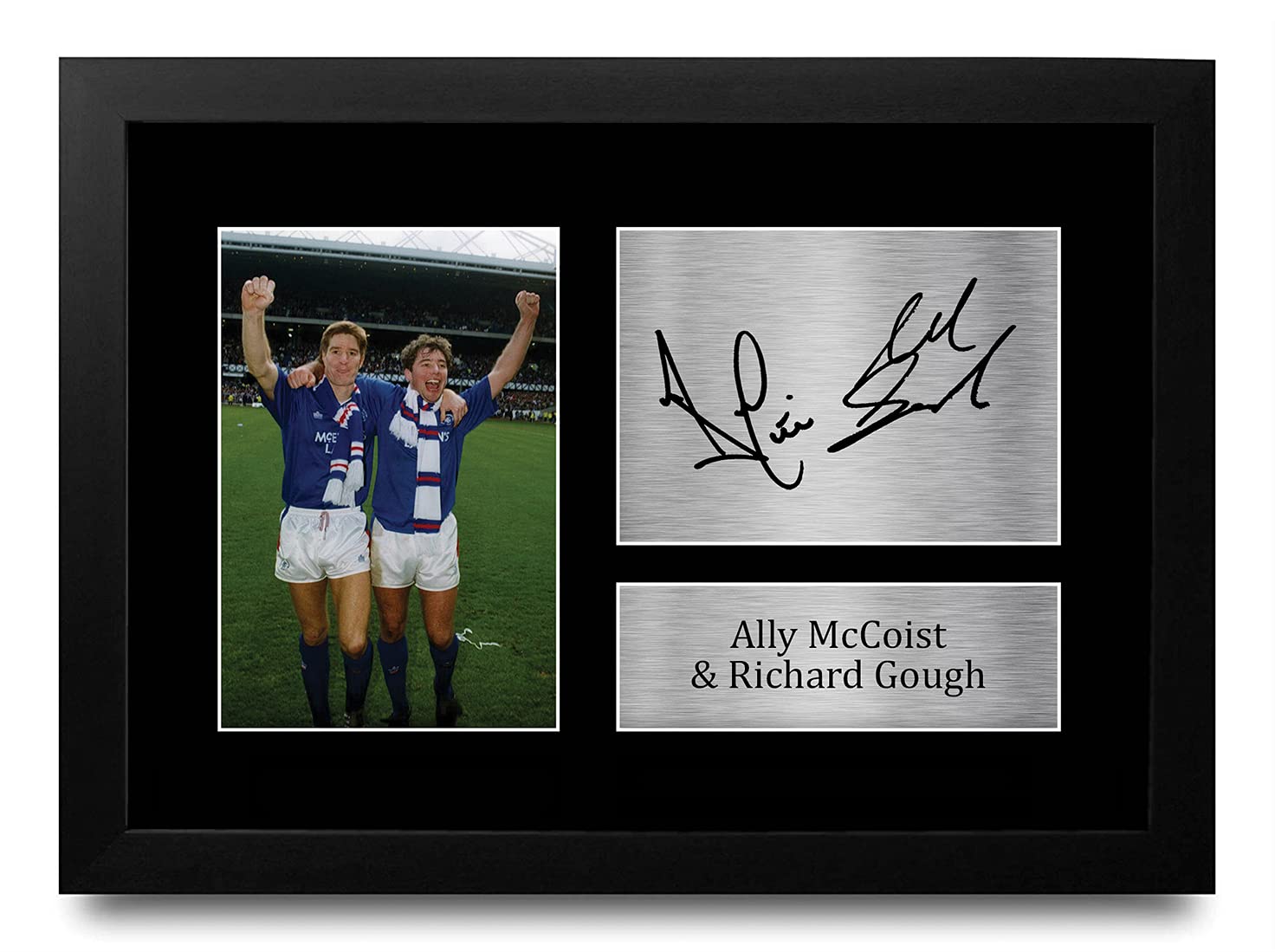 HWC Trading A4 FR Ally McCoist & Richard Gough Rangers Gifts Printed Signed Autograph Picture for Fans and Supporters - A4 Framed