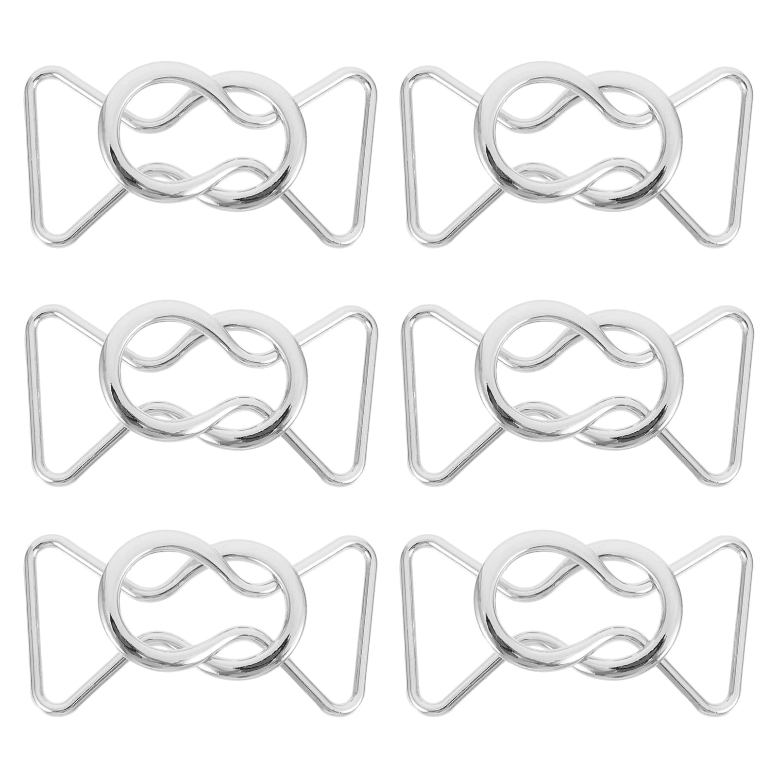 Artibetter 6 Pairs Waist Belt Buckles Bow- Shaped Turn Clasp Metal Decorative Buckle Alloy Waistband Buckles Clothes Decorative Buckles for Coat