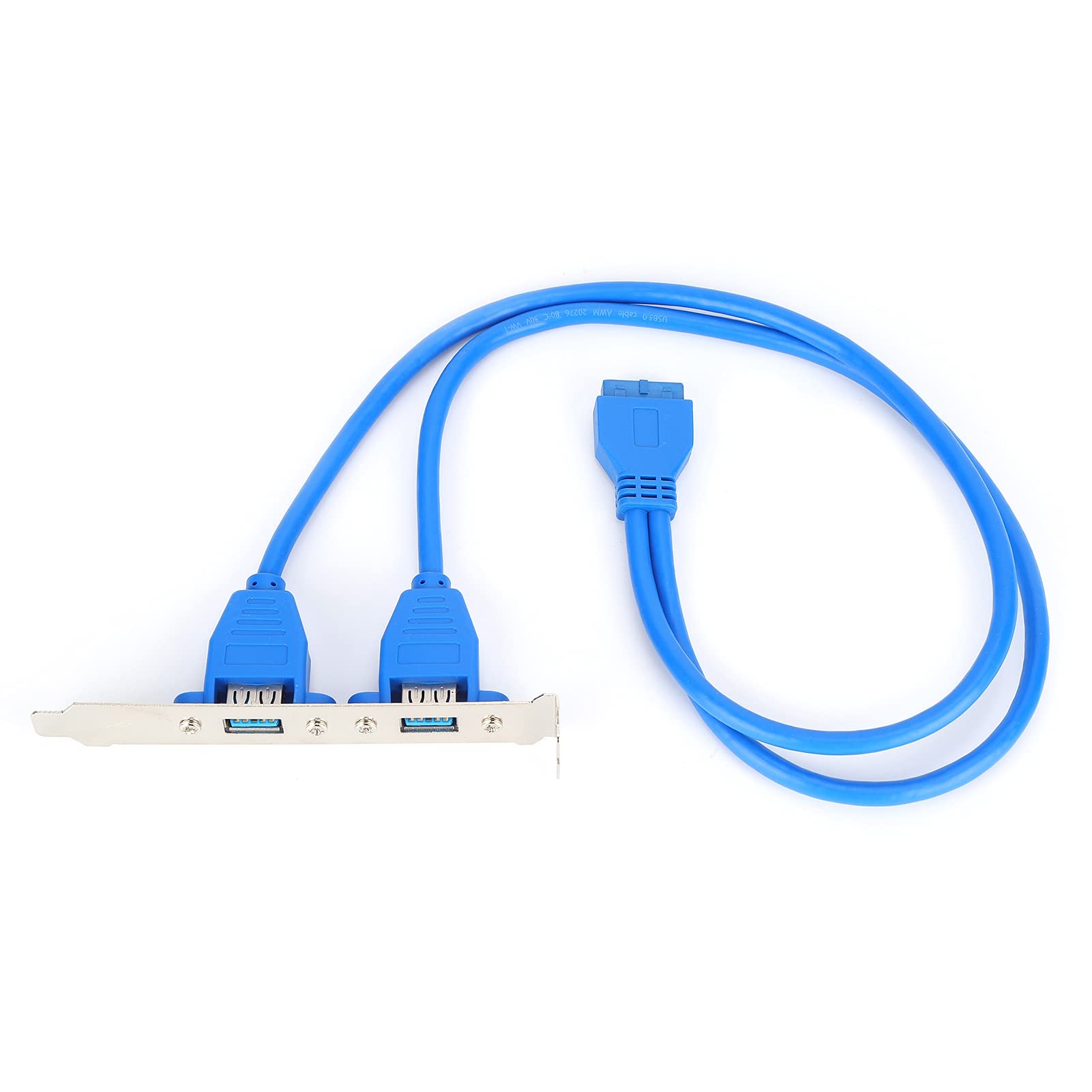 USB Rear Panel Bracket, 5Gbps Two‑port USB3.0 rear bezel extension cable Motherboard 19 Pin to Dual Port A Female Extension Baffle Cable